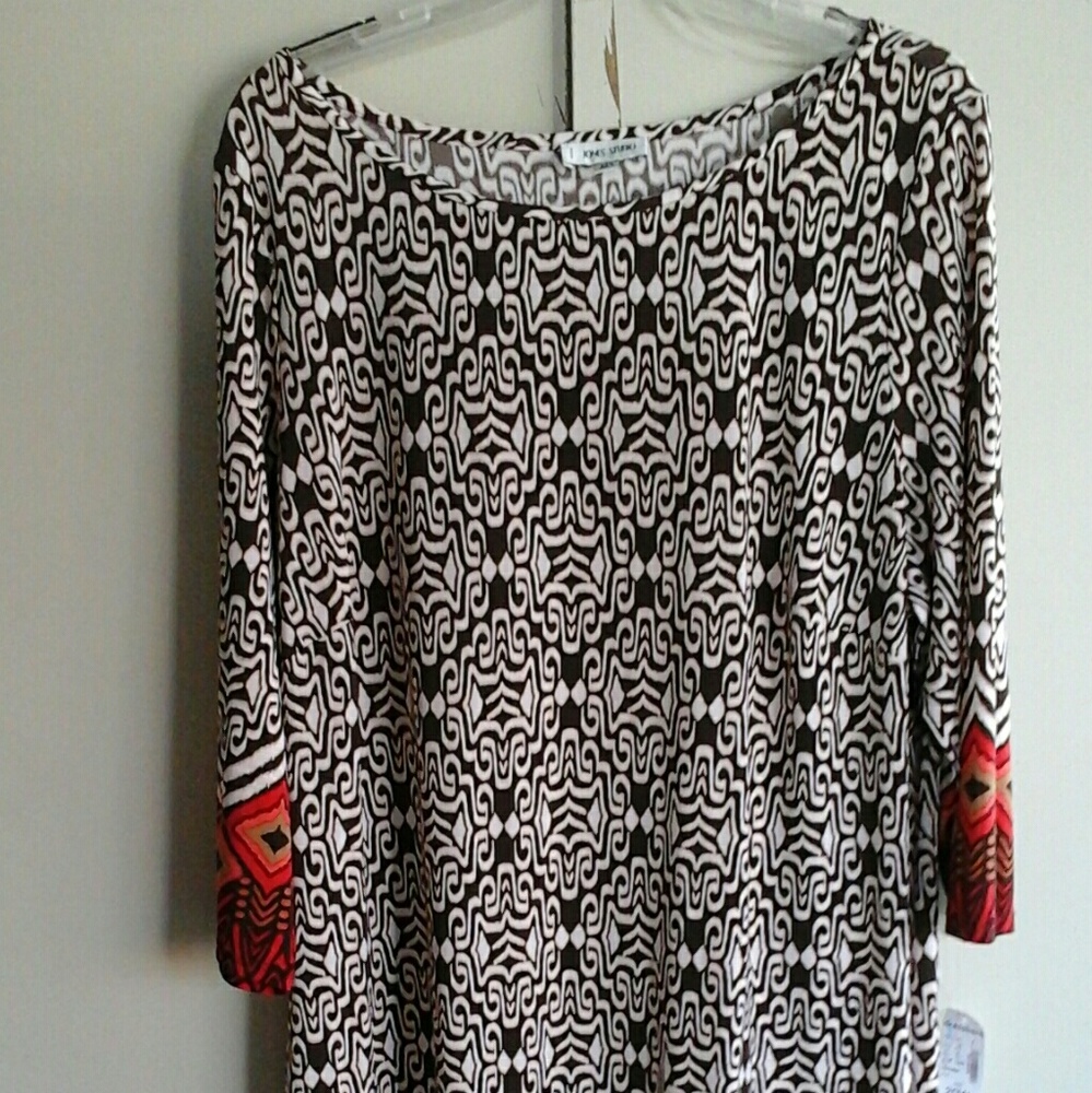 dressbarn Size: 20W Fall Colors 3/4-Long Slv Dress